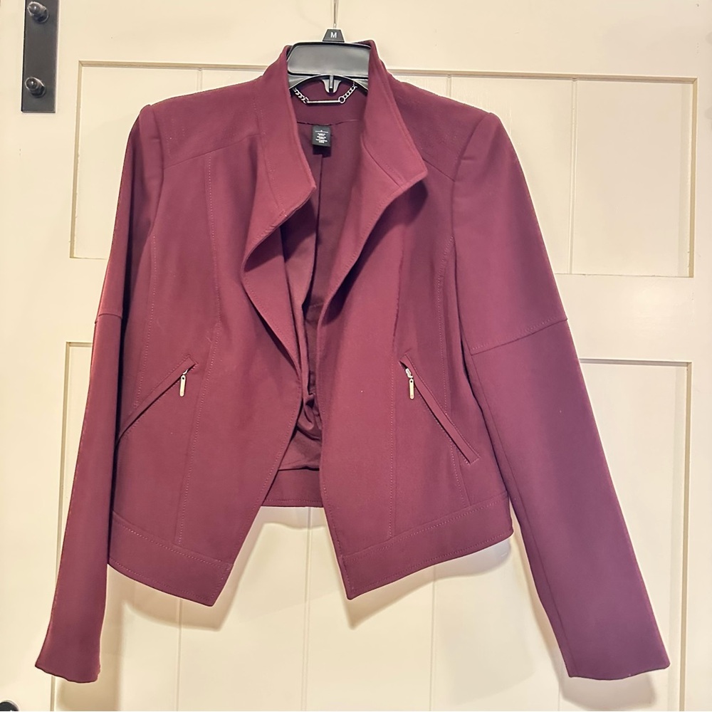 White House Black Market Women's Burgundy Jacket